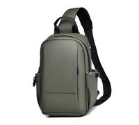 FANDARE Ultraleggero Zaino Monospalla Uomo Borsa a Tracolla PU Poliestere Marsupio con Foro per Auricolari - Borsa a Spalla per Insegnanti Viaggio Borselli Verde