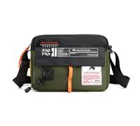 FANDARE Unisex Borsa a Tracolla da Donna in Nylon Uomo Borse spalla Pochette e Clutch con tracolla larga regolabile Borsello Pochette Viaggio Phone Crossbody BagNero Verde