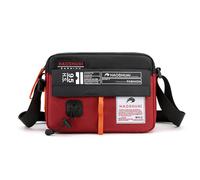 FANDARE Unisex Borsa a Tracolla da Donna in Nylon Uomo Borse spalla Pochette e Clutch con tracolla larga regolabile Borsello Pochette Viaggio Phone Crossbody BagNero Rosso