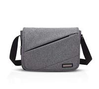 FANDARE Unisex Borse a tracolla Uomo/Donna Borse messenger Sacchetto di Messenger bag Borsa Crossbody Scuola Borsa Zainetto Bookbag Poliestere Grigio