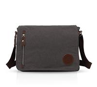 FANDARE Unisex Messenger Bag 14 Pollici Portatile Borsa a Tracolla Studente Viaggio Lavoro Scuola Donne/Uomo Borsa a Tracolla Borsa Messenger Bag, Grigio scuro, L, Zaino per il tempo libero