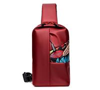 FANDARE Unisex Monospalla Uomo Zaino Monospalla Tracolla Donna Borse piccole a tracolla Borsa a Spalla per Scuola Outdoor Sportiva Ciclismo Viaggio Hiking Camping Crossbody Daypacks Rosso