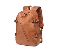 FANDARE Unisex Zaini Casual Zainetto Cartelle Uomo Zaino Scuola Adolescente Impermeabile Zaino da viaggio Ragazze Ragazzi Zainetti Alta Qualità Borse a Zaino PU Daypack Marrone A