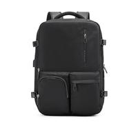 FANDARE Unisex Zaino Casual Zaino pc 15.6 pollici Sacco da montagna con porta di ricarica USB Borsa da Cabina per Voli Zaino Lavoro viaggio Ufficio tech Zaini Scuola Università Backpack Nero