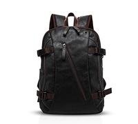 FANDARE Unisex Zaino Impermeabile Borse Da Scuola Uomini Donne Zainetti Adolescente Tempo Libero Daypack Ragazzi Borse Da Viaggio Outdoor Campeggio PU Pack, Caffè nero, L, Zaino per il