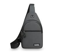 FANDARE Unisex Zaino Monospalla Borsa a tracolla Impermeabile Organizzatore Multi-tasca per telefoni da 6,7'' Per pendolari Avventure outdoor Uomo Donna Mani libere Piccoli zaini spalla Grigio D