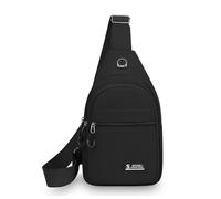FANDARE Unisex Zaino Monospalla Borsa a tracolla Impermeabile Organizzatore Multi-tasca per telefoni da 6,7'' Per pendolari Avventure outdoor Uomo Donna Mani libere Piccoli zaini spalla Nero C