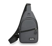 FANDARE Unisex Zaino Monospalla Borsa a tracolla Impermeabile Organizzatore Multi-tasca per telefoni da 6,7'' Per pendolari Avventure outdoor Uomo Donna Mani libere Piccoli zaini spalla Grigio A