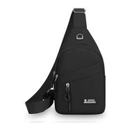 FANDARE Unisex Zaino Monospalla Borsa a tracolla Impermeabile Organizzatore Multi-tasca per telefoni da 6,7'' Per pendolari Avventure outdoor Uomo Donna Mani libere Piccoli zaini spalla Nero B