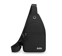 FANDARE Unisex Zaino Monospalla Borsa a tracolla Impermeabile Organizzatore Multi-tasca per telefoni da 6,7'' Per pendolari Avventure outdoor Uomo Donna Mani libere Piccoli zaini spalla Nero D