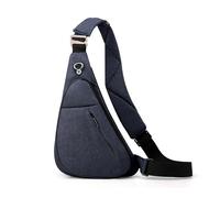 FANDARE Unisex Zaino Monospalla con strisce riflettenti Borse a spalla da palestra uomo Donna Sling Bag Zaini da escursione Borsa a tracolla viaggio Borsello Marsupio Borsa Blu destro