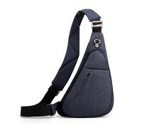 FANDARE Unisex Zaino Monospalla con strisce riflettenti Borse a spalla da palestra uomo Donna Sling Bag Zaini da escursione Borsa a tracolla viaggio Borsello Marsupio Borsa Blu sinistro