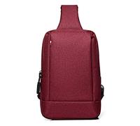 FANDARE Unisex Zaino Monospalla Sling Bag con porta di ricarica USB Borsa a tracolla Uomo Donna Business Borsello a tracolla Borsa a Spalla per Trekking Ciclismo Viaggio Sports Poliestere Rosso