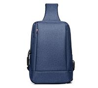 FANDARE Unisex Zaino Monospalla Sling Bag con porta di ricarica USB Borsa a tracolla Uomo Donna Business Borsello a tracolla Borsa a Spalla per Trekking Ciclismo Viaggio Sports Poliestere Blu