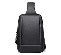 FANDARE Unisex Zaino Monospalla Sling Bag con porta di ricarica USB Borsa a tracolla Uomo Donna Business Borsello a tracolla Borsa a Spalla per Trekking Ciclismo Viaggio Sports Poliestere Nero