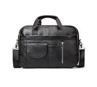 FANDARE Uomo Ventiquattrore 24 Ore Borsa a Tracolla Messenger Pelle Borse spalla Business Borsa giorno Sacchetto Valigetta Borsetta 15.6 pollice laptop Cartella Portadocumenti Crossbody Bag Nero