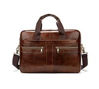 FANDARE Uomo Ventiquattrore Business Borsa a tracolla Pelle borse a spalla Impermeabile Borsetta Crossbody Messenger Bag Marrone