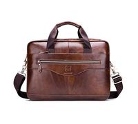 FANDARE Ventiquattrore Borse a spalla Business Borsa a tracolla Sacchetto Pelle Borsetta per 12.9 pollice laptop Zaino monospalla da uomo Impermeabile Messenger Bag per lavoro festa Viaggio Marrone