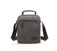 FANDARE Vintage Borsa a tracolla Borse a spalla da Uomo Donna Messaggero Sacchetto di Tela Borse Messenger di tela Unisex Borse per Lavoro Scuola Viaggio Shopping Crossbody Bag Grigio