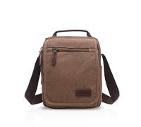 FANDARE Vintage Borsa a tracolla Borse a spalla da Uomo Donna Messaggero Sacchetto di Tela Borse Messenger di tela Unisex Borse per Lavoro Scuola Viaggio Shopping Crossbody Bag Marrone