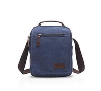 FANDARE Vintage Borsa a tracolla Borse a spalla da Uomo Donna Messaggero Sacchetto di Tela Borse Messenger di tela Unisex Borse per Lavoro Scuola Viaggio Shopping Crossbody Bag Blu scuro