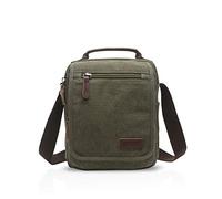 FANDARE Vintage Borsa a tracolla Borse a spalla da Uomo Donna Messaggero Sacchetto di Tela Borse Messenger di tela Unisex Borse per Lavoro Scuola Viaggio Shopping Crossbody Bag Verde