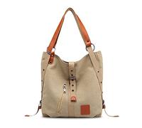 FANDARE Vintage Borsa Donna Tracolla Borse Mano Zainetto Donna Borse a Spalla in Tela Multifunzione Borsetta Messenger Bag per Shopper Viaggio Lavoro Scuola Sacchetto Marrone