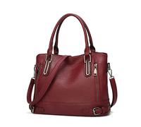 FANDARE Vintage Borsa Tracolla Spalla Donna Bauletto Pelle PU Impermeabile per Shopping Viaggio Partito Work Crossbody Bag Vino Rosso