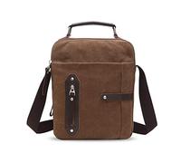 FANDARE Vintage Borse a spalla Borse Messenger di tela Uomo Donna Borse Sacchetto di Messenger bag Borsa a tracolla Crossbody Bag per viaggio lavoro scuola business università Canvas Marrone