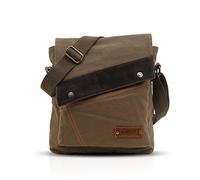 FANDARE Vintage Messenger Bag Borsa a Tracolla Computer Briefcase Borse Indossate Lavoro Scuola Zaino Crossbody Bag Donna Uomo Tela, Verde, L, Zaino per il tempo libero