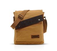 FANDARE Vintage Messenger Bag Briefcase Borsa a Tracolla Borsa Crossbody Scuola Borsa Zainetto Schoolbag Uomo Donna Tela Cachi