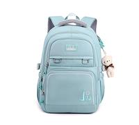 FANDARE Zainetti Cartelle per la scuola Zaino Scuola Elementare Zaino Casual Ragazze Ragazzi Zainetto per Studenti Universitario Scuole primarie Viaggiare Daypacks con ciondolo in peluche Blu
