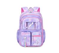 FANDARE Zainetti per bambini Cartelle per la scuola Zaino Scuola Ragazze Zainetto Casual per 1-3 Grado Studenti Scuola Escursioni Viaggi All'aperto Daypacks con ciondolo in peluche Viola A