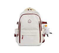 FANDARE Zaini Casual Adolescente Studente zaino scuola Uomo Donna Borse a zainetto Borsello Borsa ufficio giorno Ragazza Sacca Viaggio School Bag Casuale Daypacks Bianco Rosso