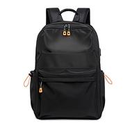 FANDARE Zaini Casual con USB Zaino Scuola Uomo Zainetto Cartelle Zainetti Ragazzo All'aperto Viaggio Università Daypacks per 15,6 pollici laptop Impermeabile Poliestere Nero