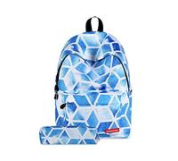 FANDARE Zaini Casual Galaxy con Scuola con Astuccio, Zainetto Cartelle Donna Adolescente da viaggio Ragazzi bambini Borse a Zaino Daypack Schoolo Bag Poliestere Reticolo
