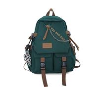 FANDARE Zaini Casual Uomo Donna Studente zaino scuola Borse a zainetto Borsello con decorazioni a catena Borsa ufficio giorno Ragazza Sacca Viaggio School Bag Daypacks Verde