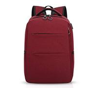 FANDARE Zaino 15.6 inch Per Computer Portatile con Porta USB Uomo/Donna Zainetto Outdoor Viaggio Camping Multifunzione Rucksack Impermeabile Poliestere(Rosso)