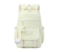 FANDARE Zaino Bambini per Scuola con Decorazione in Peluche, Zaini Carino per Scuola Elementare, Zainetti per Adolescenti per Asilo (3-12 Anni) Ragazzi & Ragazze Verde menta