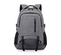 FANDARE Zaino Business per Uomo con USB Zaino da Viaggio Impermeabile con Portatile 15.6 Pollici, Borsa per Laptop con Presa Cuffie Aggancio a Valigia Multi Scomparti Grigio