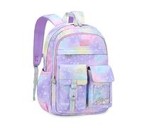 FANDARE Zaino Casual Galaxy per Bambini - Cartella Scuola Elementare per Ragazze e Ragazzi - Zainetto Galassia Viola per Studenti Primarie