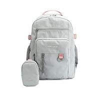 FANDARE Zaino Casual Zainetti Ragazza Zaini Scuola Cartella Ragazzo Borsa da scuola Zainetto Borse a Zaino Zainetti Scuola con borsa del telefono per Studenti All'aperto Viaggio Daypacks Grigio Rosa