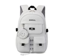 FANDARE Zaino con Portamonete, Zaini casual scolastico alla moda per Scuole Medie & Superiori, Zainetti giorno versatile per Ragazze & Ragazzi 5-14 anni - Uso quotidiano, viaggi, campus Grigio