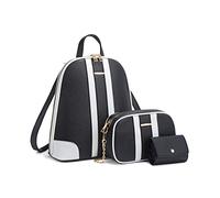 FANDARE Zaino da Donna PU Pelle Borse a Mano Borse a Tracolla Impermeabile Borsa da Scuola 3 pezzi Set Borse a Spalla per Escursionismo Viaggio Lavoro Incontri Nero