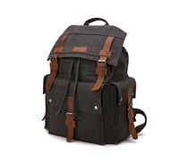 FANDARE Zaino da viaggio Tela Uomo Borse a zainetto da donna Zaino da Escursionismo Zaini Zainetto Trekking Borsa a tracolla Borsone con Couliss Zaino da Campeggio Viaggio per Zaini da hiking Nero