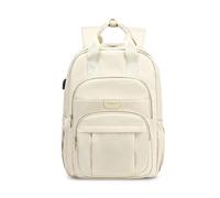 FANDARE Zaino Donna per Laptop 15.6 Pollici con Porta USB Ricarica e Cinghia Valigia Nylon Impermeabile Design Elegante e Minimalista per Uso Quotidiano Viaggio e Lavoro Beige