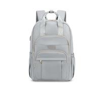 FANDARE Zaino Donna per Laptop 15.6 Pollici con Porta USB Ricarica e Cinghia Valigia Nylon Impermeabile Design Elegante e Minimalista per Uso Quotidiano Viaggio e Lavoro Grigio