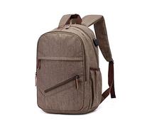 FANDARE Zaino Laptop 15.6 Pollici con USB Esterno Zaino Multitasche Capiente e Impermeabile Design Strutturato Elegante per Uso Quotidiano Viaggi e Lavoro Unisex Uomo Donna Cachi