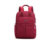 FANDARE Zaino Laptop Borsa Borse Scuola Zaini con USB Adolescente Borsa Scuola Tempo Libero Ragazzi Ragazze Borse da Viaggio Daypacks Donne per Outdoor Campus Casual Impermeabile Nylon, Vino, Vino