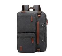 FANDARE Zaino Laptop Tela Borsetta Borsa a tracolla Zaino Cartella Zaino per 15,6 Pollici PC Zaino Scuola Uomo Donna Zaino da Lavoro Zaino Viaggio Universita Daypacks Grigio